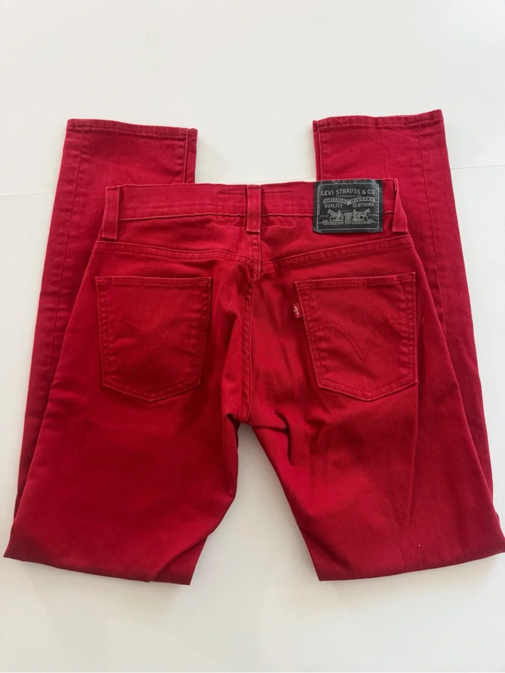 Levi's 511 Skinny Fit Red Denim Jeans Mens 29x30